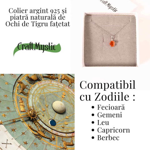 Colier Argint 925 cu Ochi de Tigru Oval fatetat– Protectie, Claritate si Incredere Interioara [4]