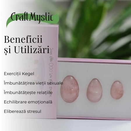 Set 3 Oua Yoni din Cuart Roz – Echilibru și Forță Interioară [3]