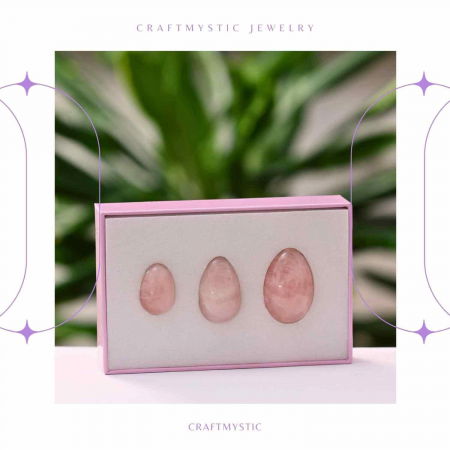 Set 3 Oua Yoni din Cuart Roz – Echilibru și Forță Interioară [4]