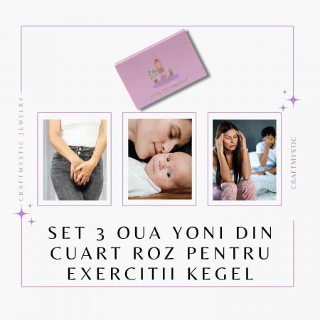 Set 3 Oua Yoni din Cuart Roz – Echilibru și Forță Interioară [5]