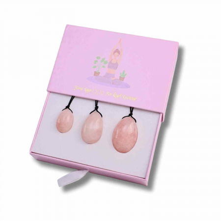 Balanta - Set 3 Oua Yoni din Cuart Roz – Echilibru și Forță Interioară