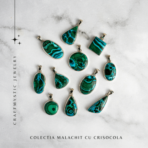 Colier Malachit si Crisocola – Protectie si Echilibru pe Argint 925 [5]
