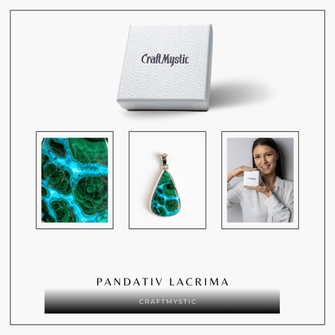 Colier Malachit si Crisocola – Protectie si Echilibru pe Argint 925 [8]