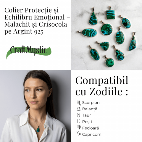 Colier Malachit si Crisocola – Protectie si Echilibru pe Argint 925 [2]
