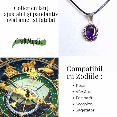 Colier Ametist Fatetat Oval Floare – Eleganta si Calm Interior [3]
