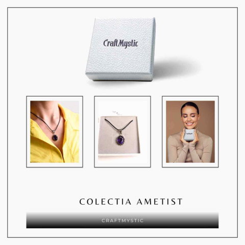 Colier Ametist Fatetat Oval Floare – Eleganta si Calm Interior [6]