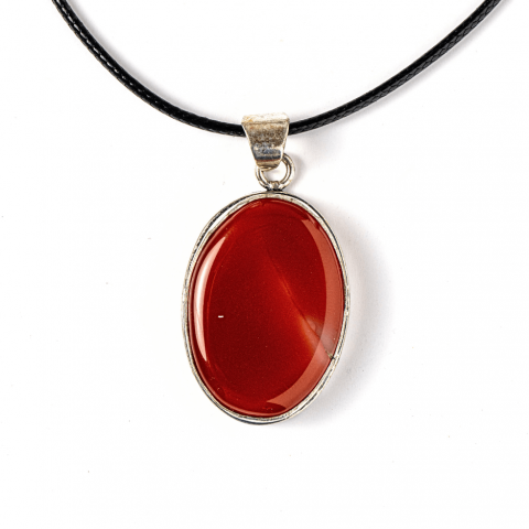 Echilibrare Energetica - Colier ajustabil cu pandantiv oval din Carneol Natural – Vitalitate si Creativitate