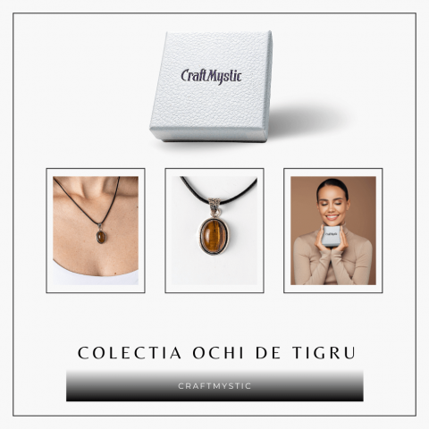Colier cu pandantiv oval din Ochi de Tigru Natural – Protectie si Curaj [6]