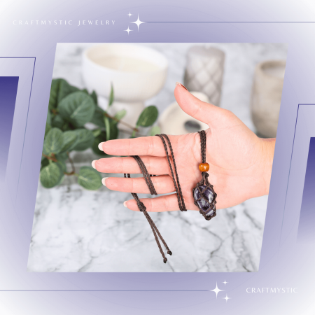 Colier Reglabil Maro Model Macrame din bumbac - Pentru Piatra ta Favorita [5]