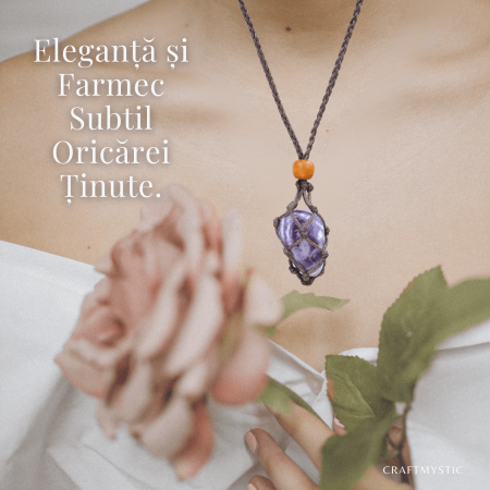 Colier Reglabil Maro Model Macrame din bumbac - Pentru Piatra ta Favorita [8]