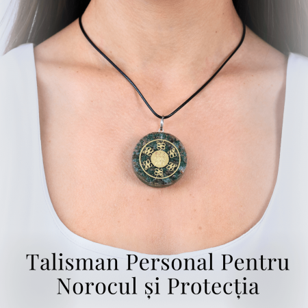 Colier ajustabil cu pandantiv rotund Zibu Jad Verde - Noroc si Armonie [1]