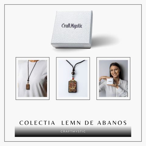 Colier Thangka Nepalez din Lemn de Abanos cu Arborele Vietii – Protectie, Armonie si Renastere Spirituala [7]