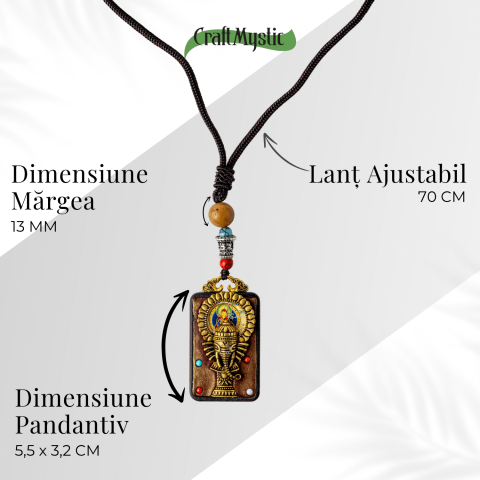 Colier Thangka Nepalez din Lemn de Abanos cu Ganesha – Protectie, Intelepciune si Noi Inceputuri [4]