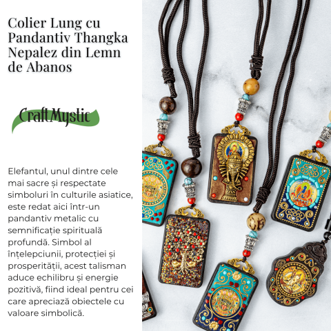 Colier Thangka Nepalez din Lemn de Abanos cu Ganesha – Protectie, Intelepciune si Noi Inceputuri [2]