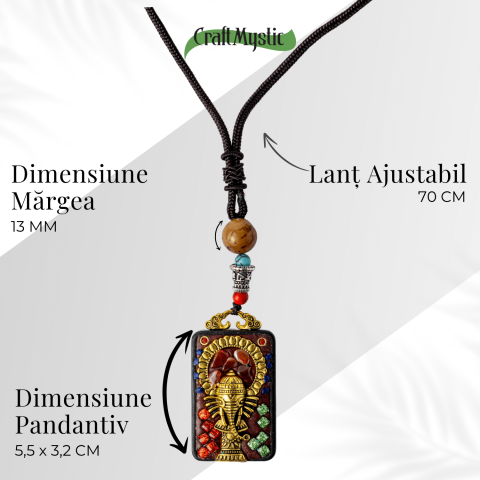 Colier Thangka Nepalez din Lemn de Abanos cu Vasul Abundentei – Protectie Spirituala si Echilibru Interior [4]