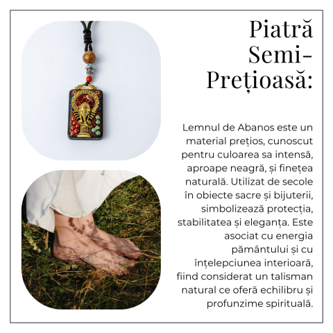 Colier Thangka Nepalez din Lemn de Abanos cu Vasul Abundentei – Protectie Spirituala si Echilibru Interior [5]