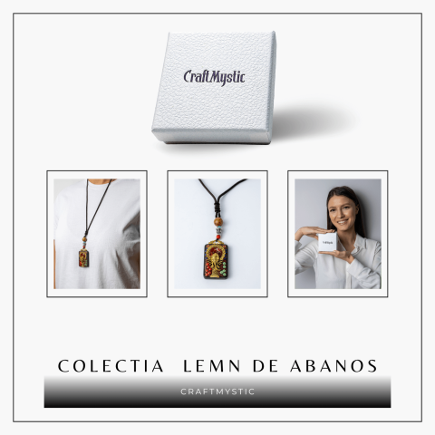 Colier Thangka Nepalez din Lemn de Abanos cu Vasul Abundentei – Protectie Spirituala si Echilibru Interior [7]