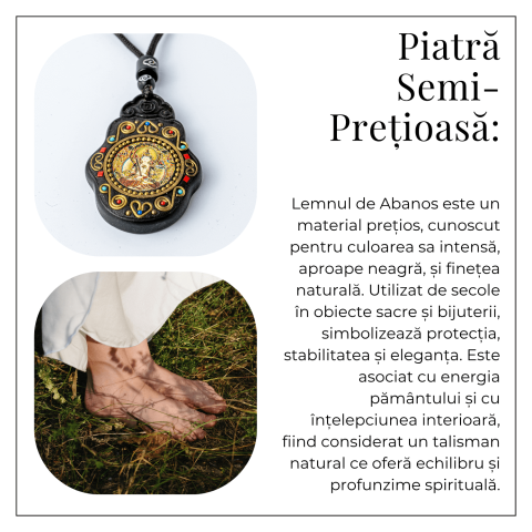 Colier Thangka Nepalez din Lemn de Abanos cu Zeita Saraswati – Claritate Spirituala si Inspiratie Divina [5]