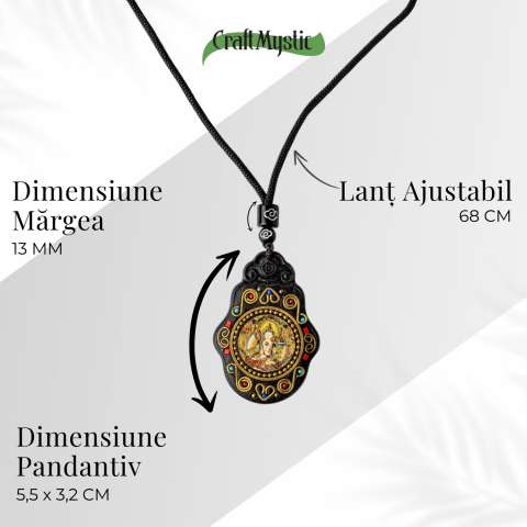 Colier Thangka Nepalez din Lemn de Abanos cu Zeita Saraswati – Claritate Spirituala si Inspiratie Divina [4]