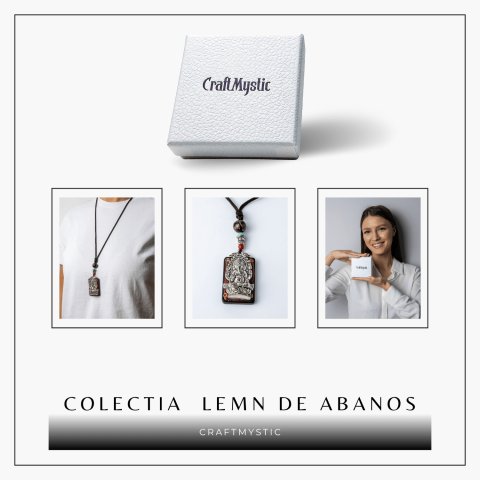 Colier Thangka Nepalez din Lemn de Abanos cu Zeul Ganesha – Prosperitate, Intelepciune si Protectie Divina [7]