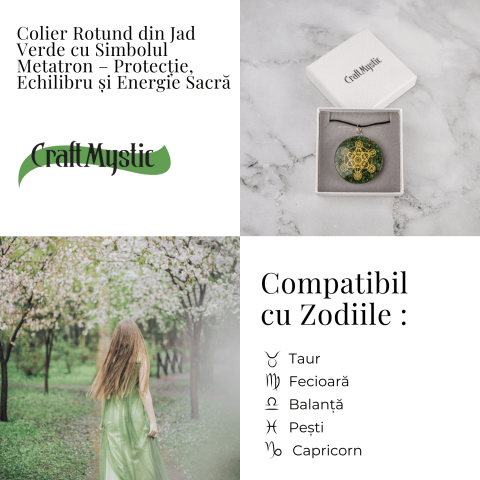 Pandantiv Orgon Verde cu Simbol Metatron – Protectie Energetica, Echilibru si Conexiune Sacra [4]