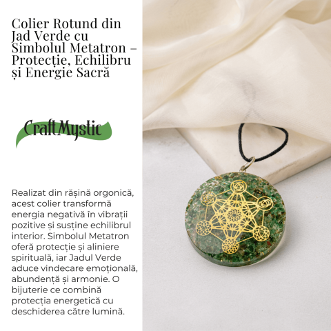Pandantiv Orgon Verde cu Simbol Metatron – Protectie Energetica, Echilibru si Conexiune Sacra [2]