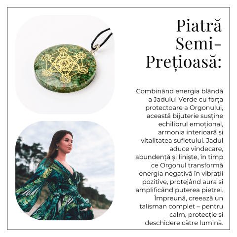 Pandantiv Orgon Verde cu Simbol Metatron – Protectie Energetica, Echilibru si Conexiune Sacra [5]