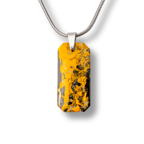 Tip Cristal - Colier Titanium cu Jasp Bondar Dreptunghiular – Energie Vibranta si Forta Interioara