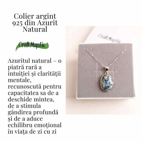 Colier cu piatra de Azurit natural si Argint 925, 9.90 gr – Claritate Mentala si Intuitie Amplificata [2]