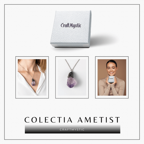 Colier vintage varf Ametist Brut – Claritate Mentala si Protectie [6]