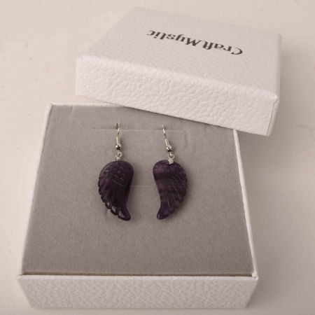 Cercei aripi de inger din piatra semipretioasa Fluorit 3 cm [3]