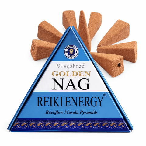 Palo Santo, Salvie și Bețișoare - Conuri Parfumate Backflow Golden Nag Reiki Energy – Piramida Sacra pentru Vindecare si Echilibru Energetic
