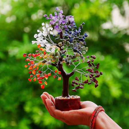 Copac arborele vietii premium - Arbore din cristale pentru energie pozitiva, realizat manual cu sapte pietre chakre, cristale si pietre vindecatoare [3]