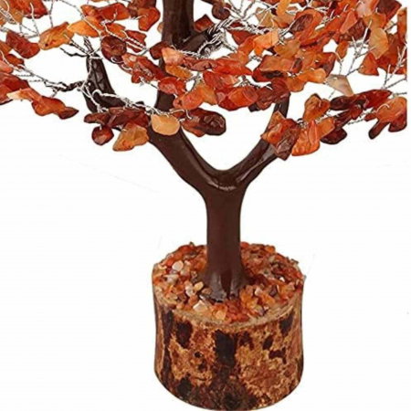 Arbore 25 cm cu pietre semipretioase Carneol - Copacel pentru Vindecare si Bunastare - Decor Feng Shui pentru Acasa si Birou - Cadou pentru Noroc si Prosperitate [5]