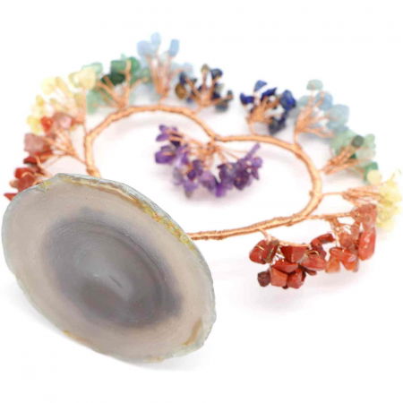 Copac pietre semipretioase 7 chakra in forma de inima – Decor cristal feng shui, accesorii premium pentru birou [5]