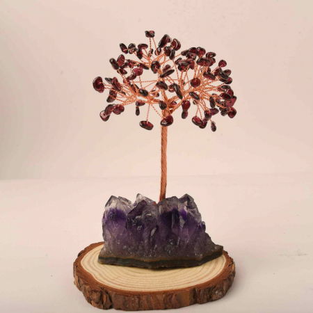 Copacel 12-13 cm cu 108 pietre naturale semipretioase Citrin pe baza de Ametist cluster - Arborele vietii pentru noroc, decor interior, exterior [6]