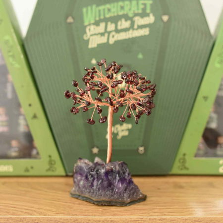 Copacel 12-13 cm cu 108 pietre naturale semipretioase Citrin pe baza de Ametist cluster - Arborele vietii pentru noroc, decor interior, exterior [3]