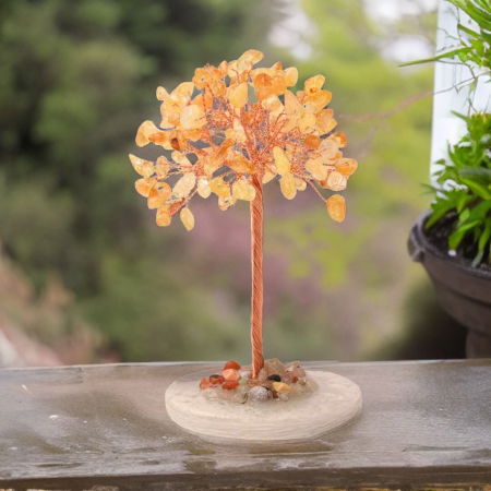 Copacel 12 cm din cristale semipretioase Citrin si baza de agat - Aduce claritate mentala, prosperitate, securitate [3]