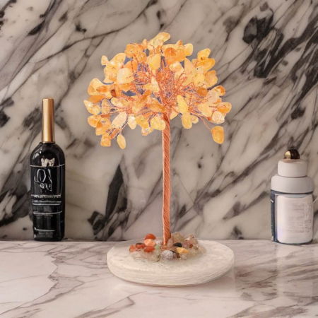 Copacel 12 cm din cristale semipretioase Citrin si baza de agat - Aduce claritate mentala, prosperitate, securitate [2]