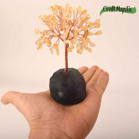 Copacel 12 cm din cristale semipretioase Citrin si baza de Fluorit - Aduce prosperitate, succes, echilibru mental [5]