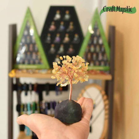 Copacel 12 cm din cristale semipretioase Citrin si baza de Fluorit - Aduce prosperitate, succes, echilibru mental [3]