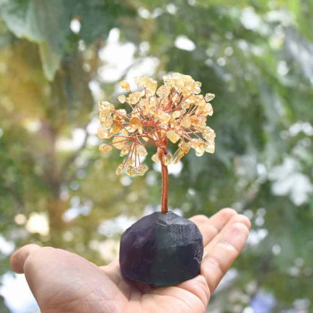 Copacel 12 cm din cristale semipretioase Citrin si baza de Fluorit - Aduce prosperitate, succes, echilibru mental [4]