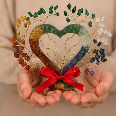 Copacel Orgon cu 7 Pietre Naturale – Forma Inima pentru Echilibrarea Chakrelor [7]