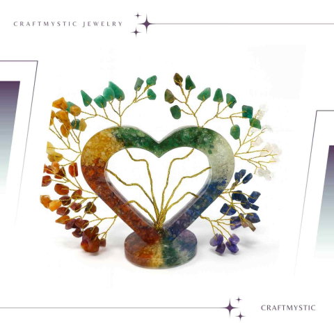 Copacel Orgon cu 7 Pietre Naturale – Forma Inima pentru Echilibrarea Chakrelor [1]