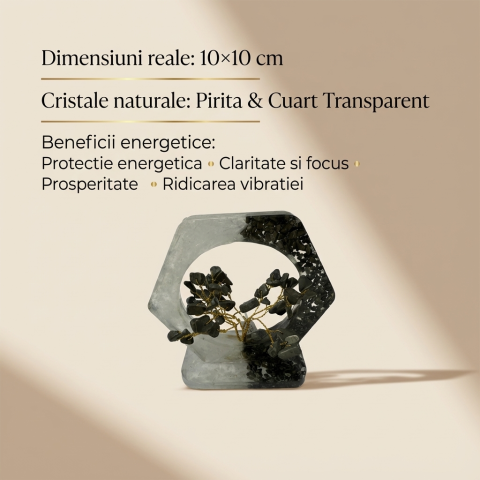 Copac Orgon cu Pirita si Selenit – Forma Hexagonala 10×10 cm [1]