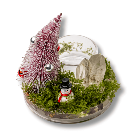 Suport Lumanare cu Cuart Transparent – Claritate, Lumină si Energie Festiva [0]