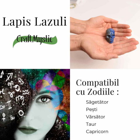 Craniu Sculptat Manual din Lapis Lazuli - Claritate si Protectie [3]