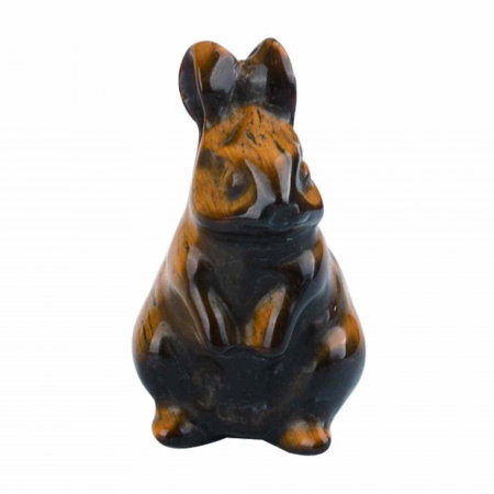 Cristale Decorative - Figurina 4 cm cu forma de iepure sculptata manual din aventurina verde naturala - Cristale si pietre vindecatoare semipretioase cu animale