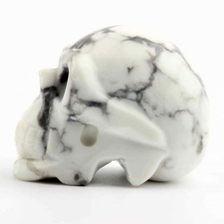 Craniu 5 cm sculptat manual din cristal de Turcoaz Alb piatra semipretioasa vindecatoare Figurina artistica pentru decor de Halloween, decoratiune pentru biroul de acasa [6]