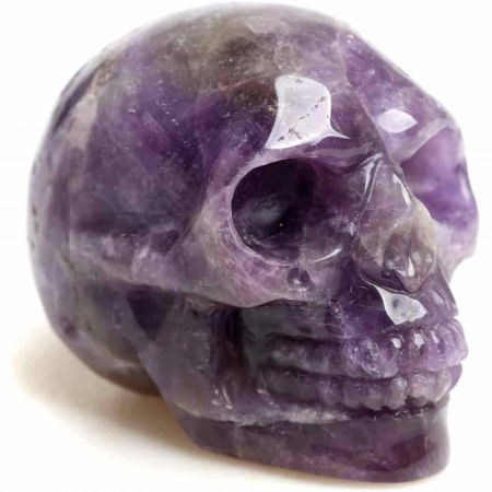 Craniu 5 cm sculptat manual din cristal de Ametist piatra semipretioasa vindecatoare Figurina artistica pentru decor de Halloween, decoratiune pentru biroul de acasa [8]